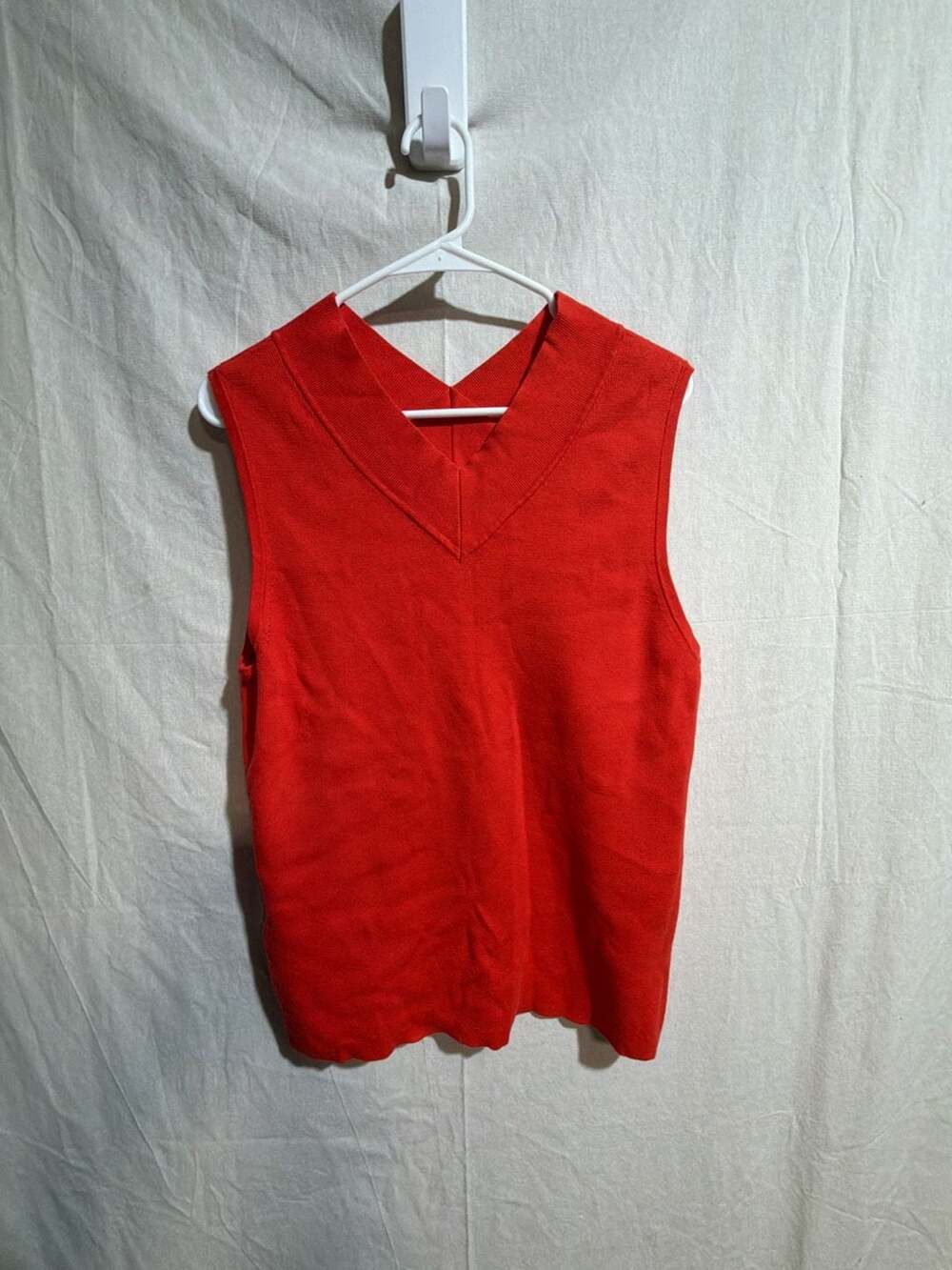 Sag Harbor OrangeCotton Knit V-Neck Sweater Vest